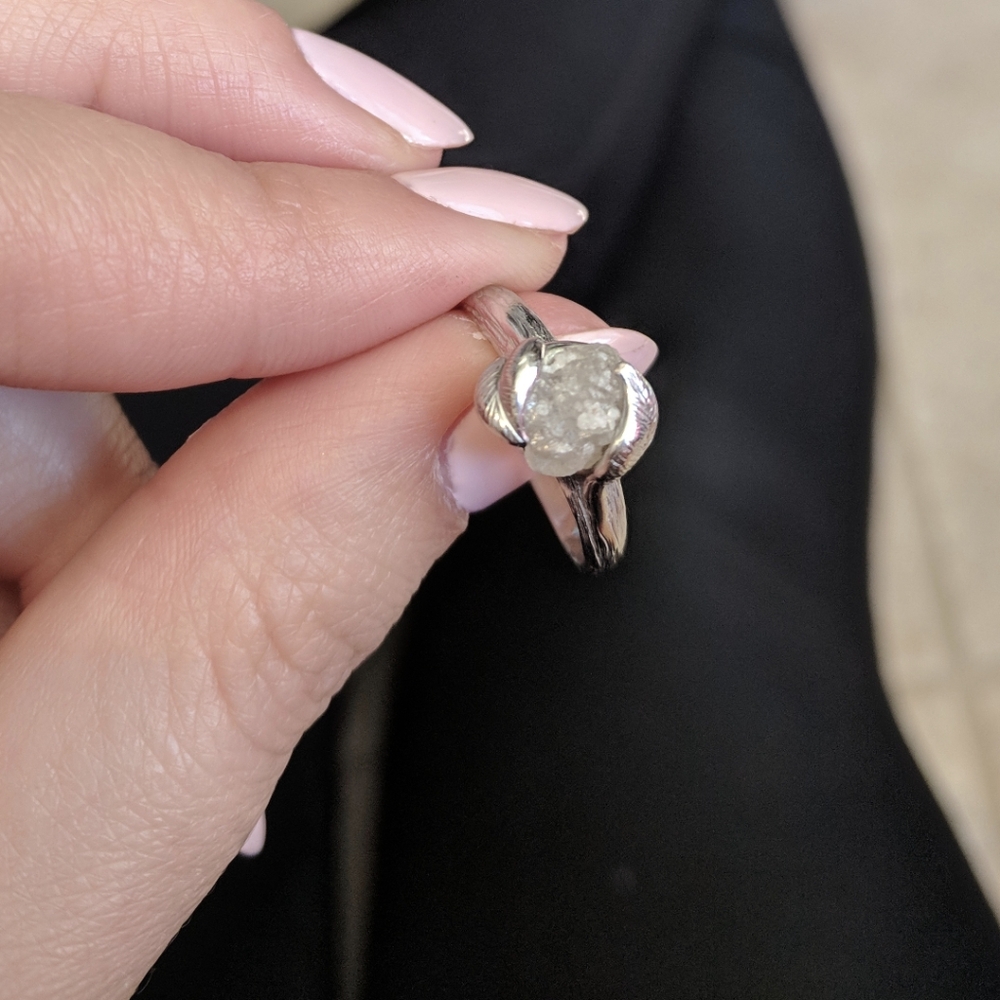 Raw Cut Handmade Diamond Ring